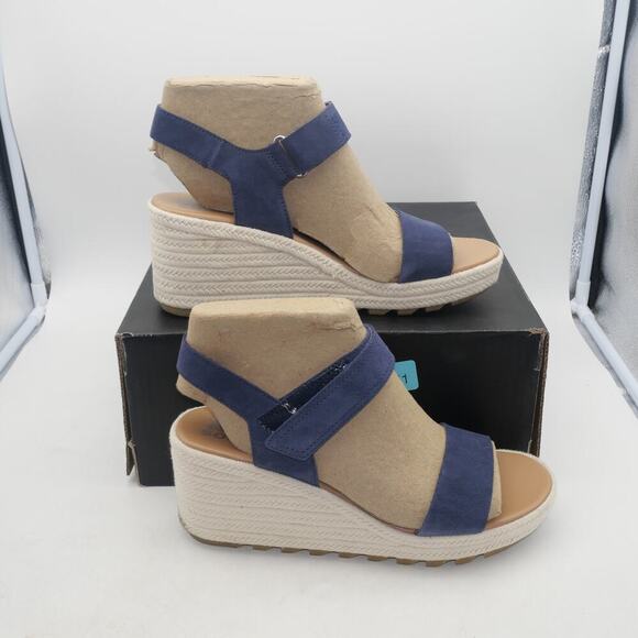 NEW SOREL Cameron Wedge Sandals in Nocturnal Blue Gum  Women's Size 11 - Picture 2 of 8